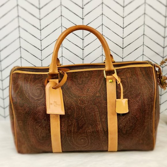 Etro Handbags - Authentic pre-owned Etro Bordeaux Paisley Boston Bag